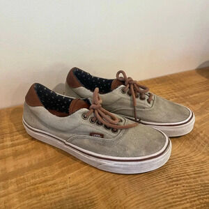 VANS men’s 6.5 women’s 8 gray and brown with navy‎ blue interior